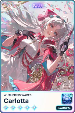 Carlotta normal SSR card with a full-card holographic foil treatment