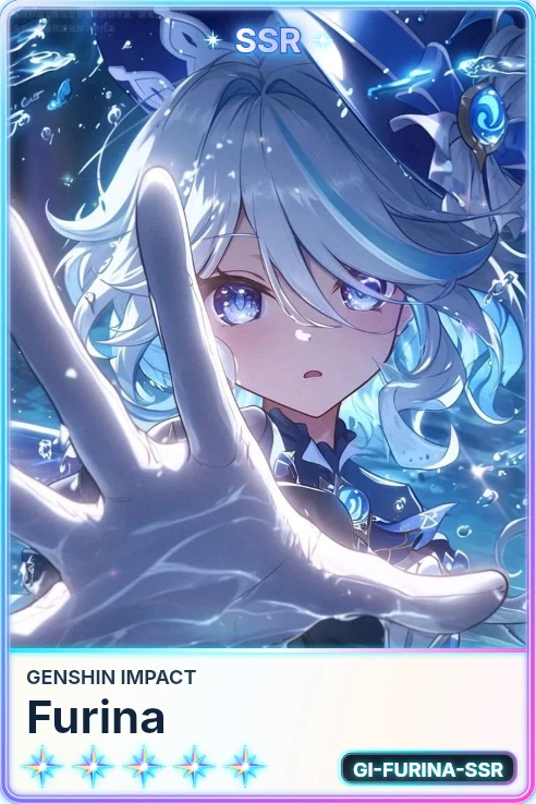 Five-star SSR Furina card rendered by Suicaptor